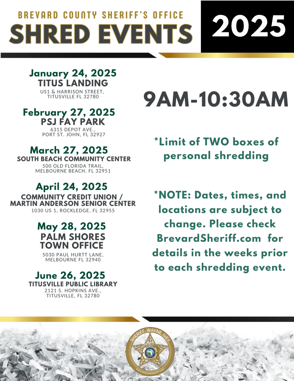 2025 Shred Event January June