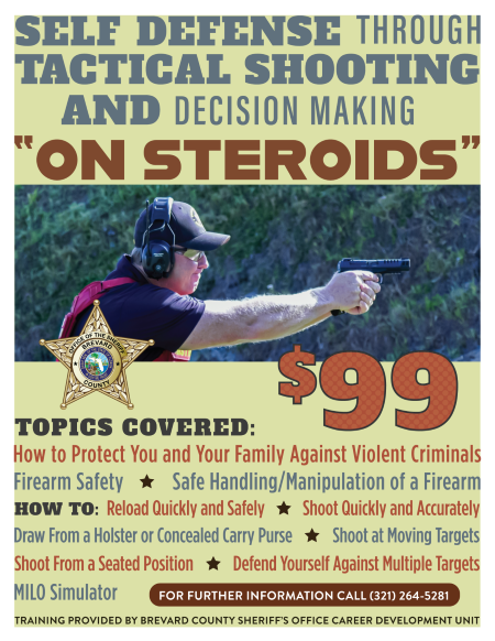 Flyer - Self Defense Through Tactical Shooting & Decision Making-On STEROIDS